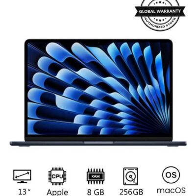 New 2024 MacBook Air MRXV3 13-inch Display, Apple M3 Chip 8-Core CPU 8-Core GPU Processor/8GB RAM/256GB SSD/Intel UHD Graphics/ English Midnight